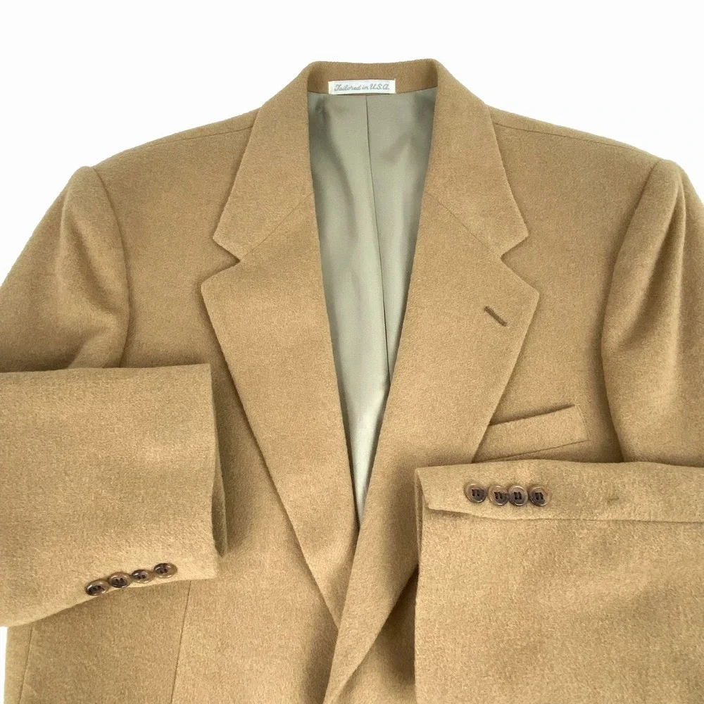 Club Room Camel Hair Wool Suit Jacket Blazer 40 R Sports Coat Camel Brown V Fine